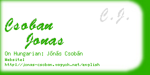 csoban jonas business card