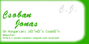 csoban jonas business card